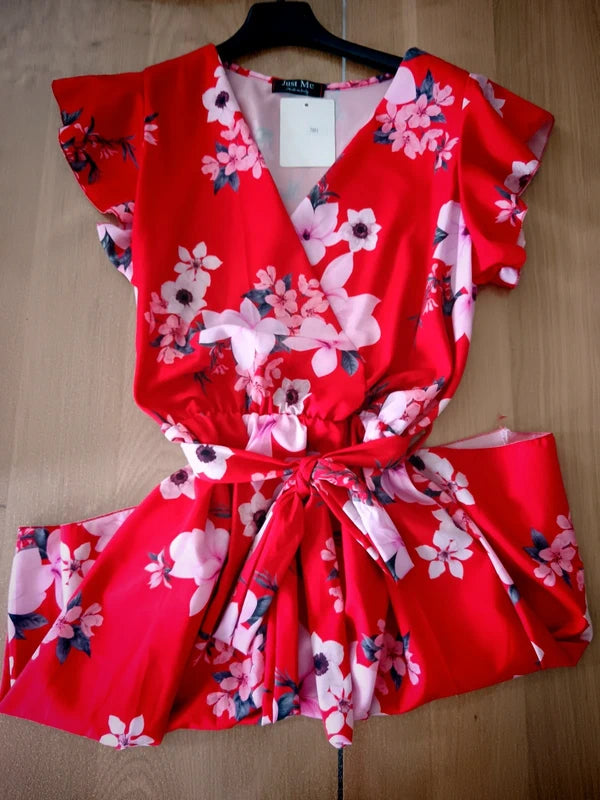 robe fleuri rouge
