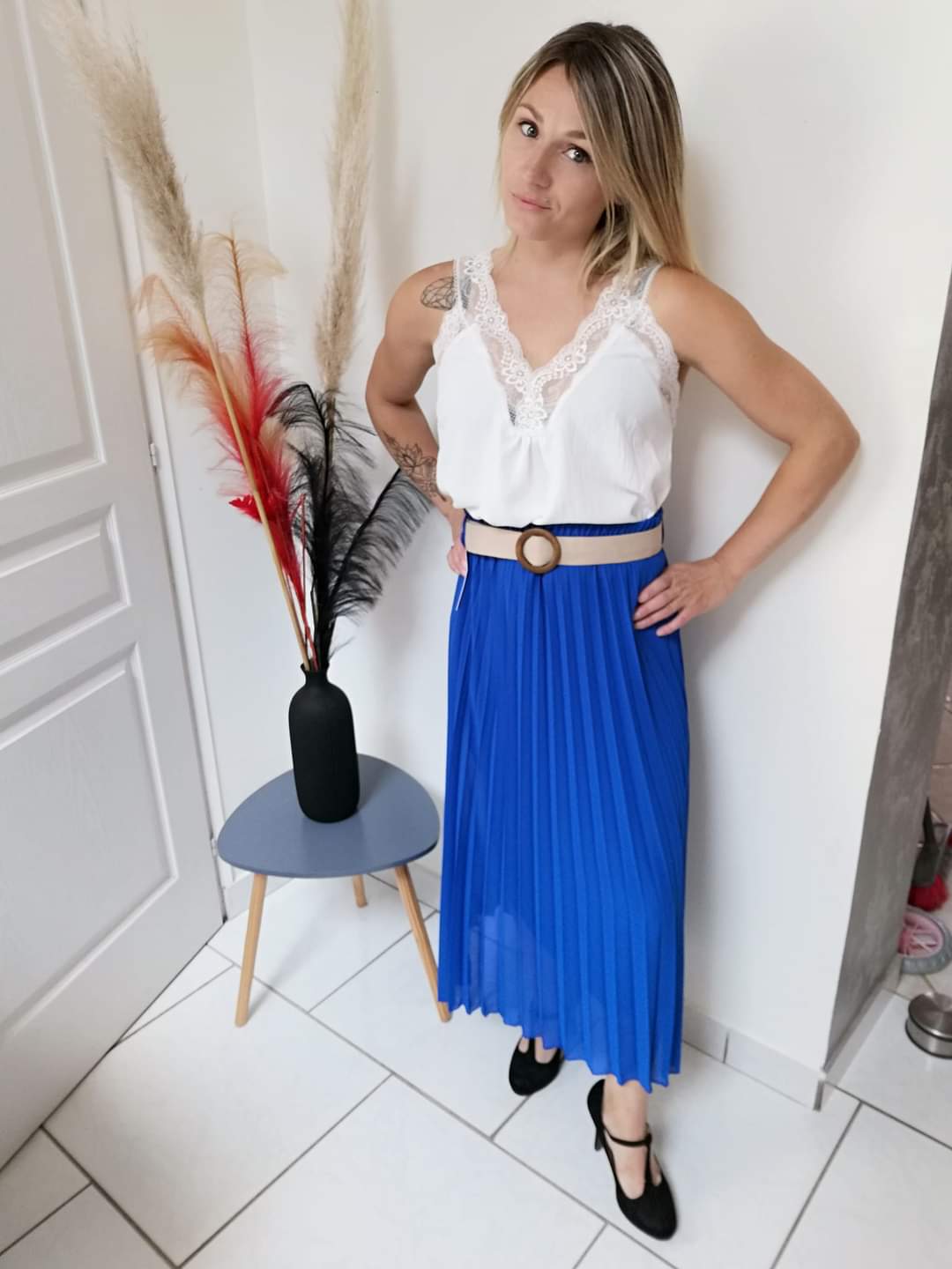jupe longue avec ceinture